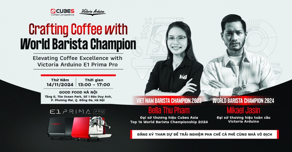 Cùng World Barista Champion nâng tầm cà phê với Victoria Arduino E1 Prima Pro